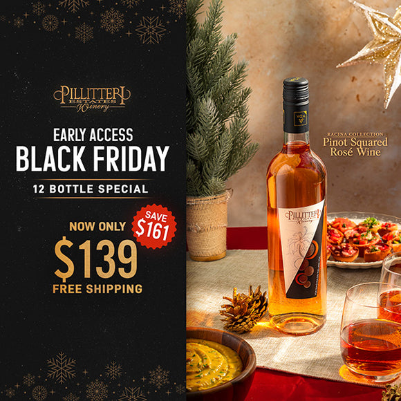 BLACK FRIDAY EARLY ACCESS - 12 bottles of Racina Pinot Squared Rosé for $139 - FREE SHIPPING IN ONTARIO