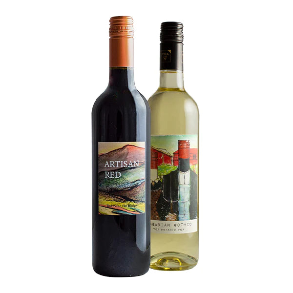 MIXED CASE SALE - $126 FOR 6 Artisan Red and 6 Canadian Gothic White